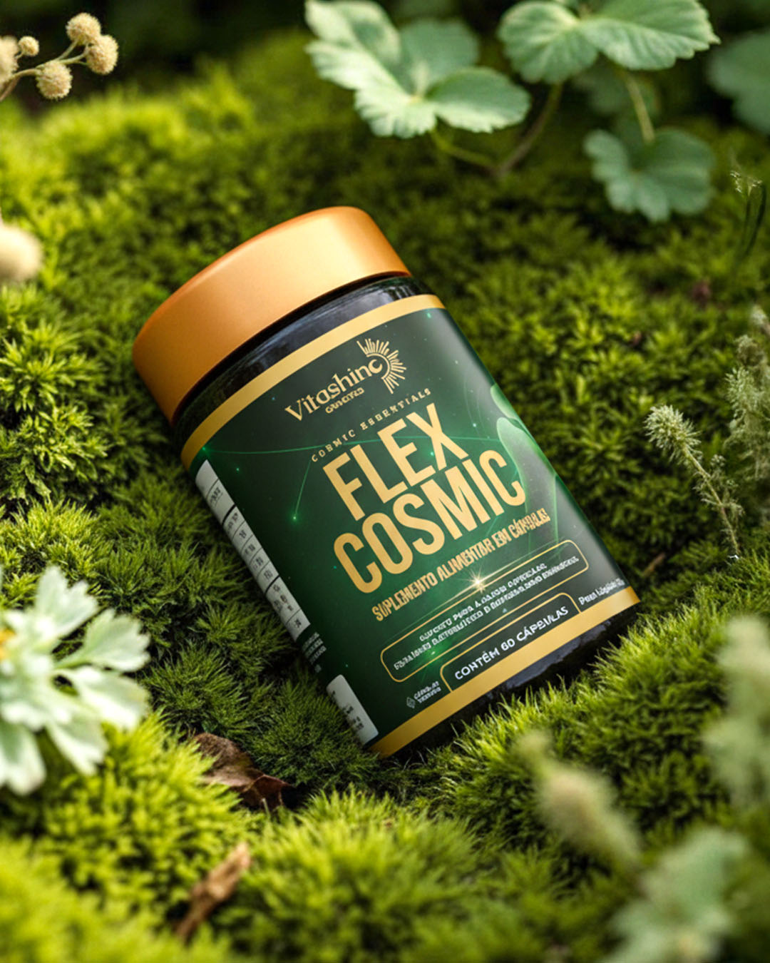 Flex Cosmic – Suplemento para Articulações, Colágeno Tipo 2 e Anti-Inflamatório Natural