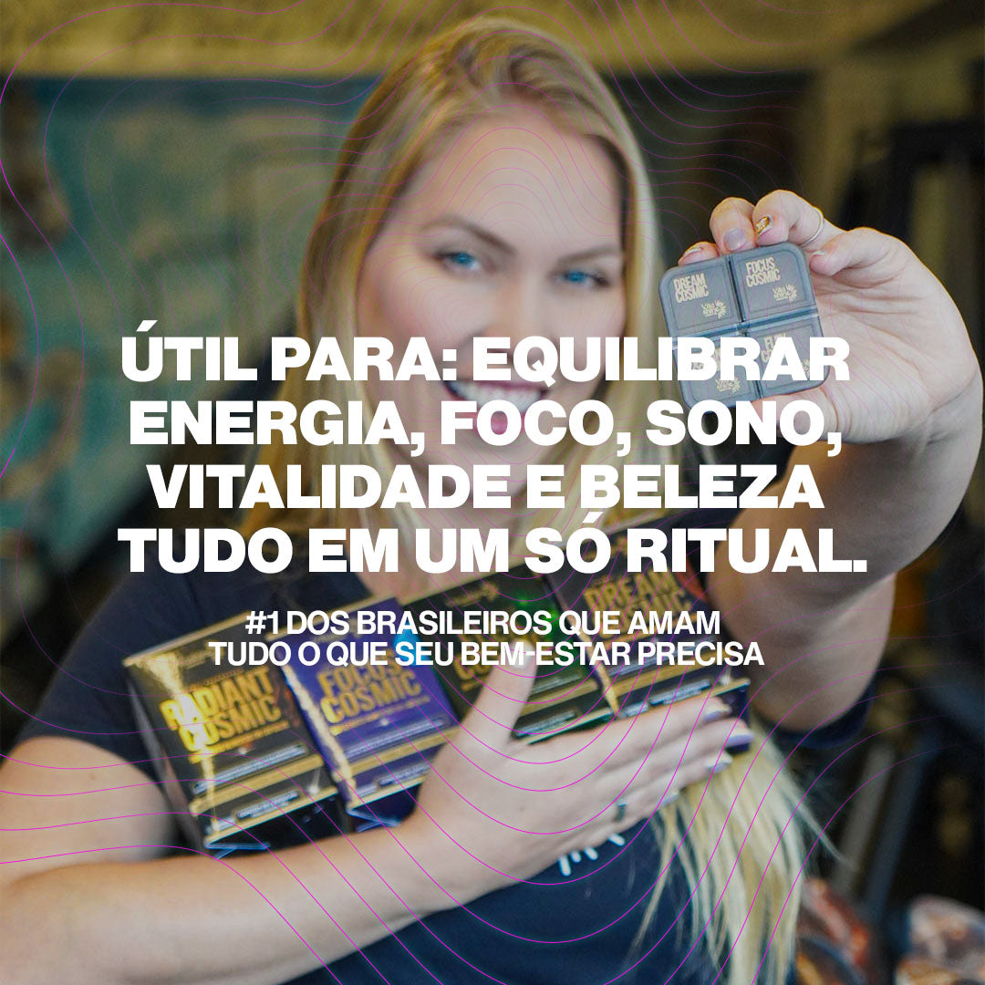 Combo Cosmic Essentials – 4 Suplementos: Energia, Foco, Sono e Regeneração