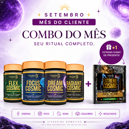 Combo Cosmic Essentials – 4 Suplementos: Inteligência, Sono, Regeneração e Juventude + Extreme Cosmic 300g