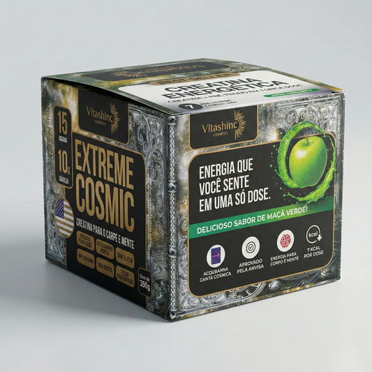 Creatina Energética 7 em 1 | Maçã Verde | Display com 15 Sachês