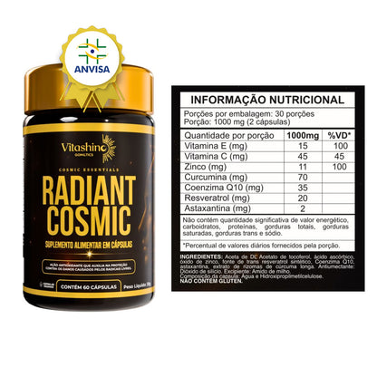 Radiant Cosmic – Antioxidante Avançado com Resveratrol, Coenzima Q10 e Astaxantina