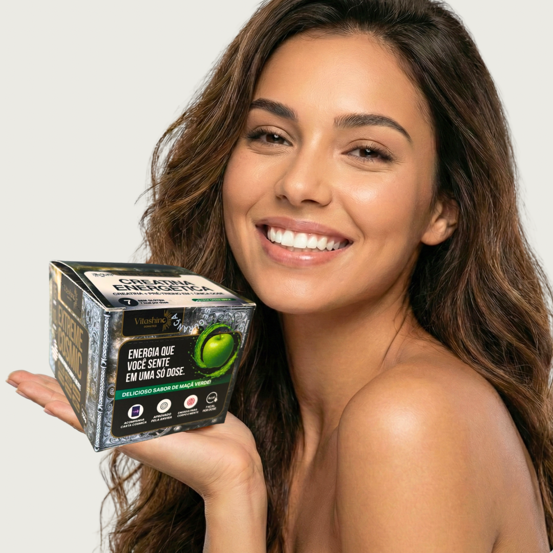 Creatina Energética 7 em 1 | Maçã Verde | Display com 15 Sachês